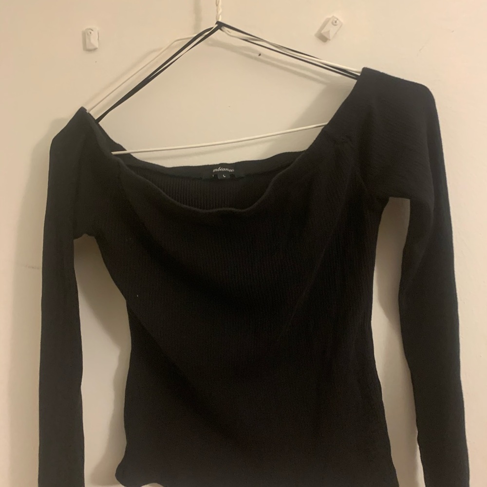 Black off shoulder long sleeve